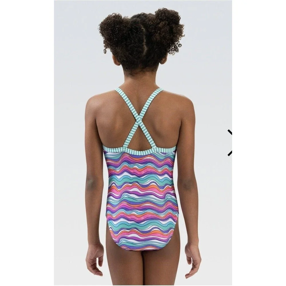 Dolphin Youth Girl's Uglies Wiggles Criss Cross back 1 Piece Swim Size 16 New